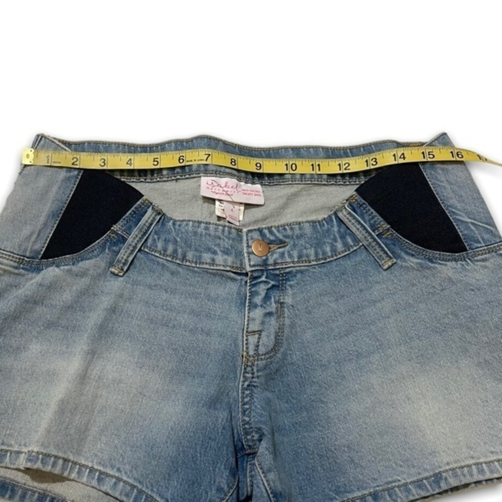 NWT 4 Isabel Maternity Under Belly Light Wash Denim Maternity Jean Shorts New - Picture 5 of 7